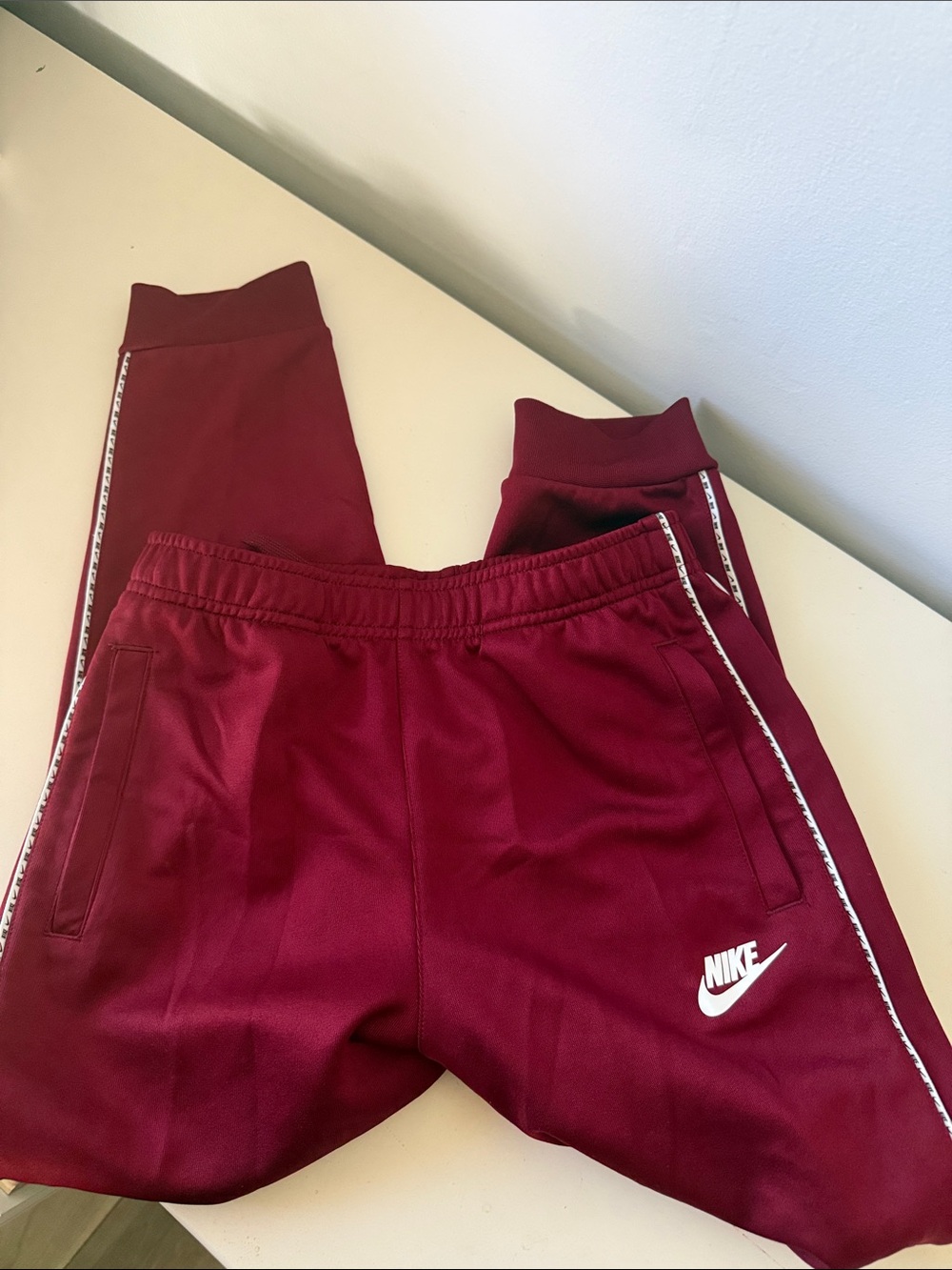 Nike Kids Maroon Jogger Sweatpants with White Logo